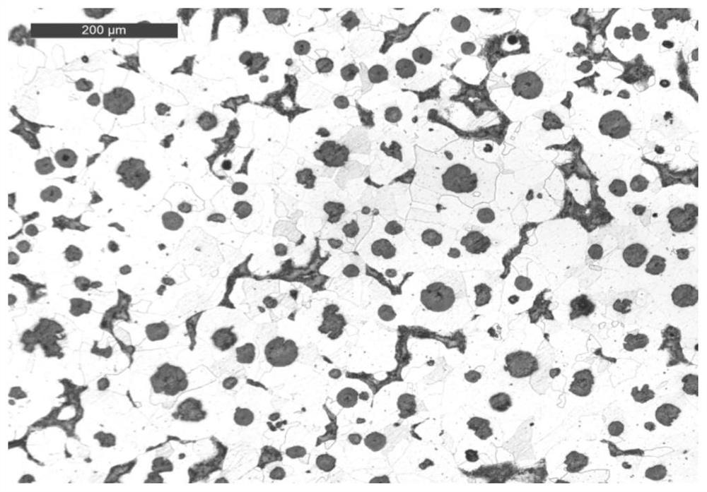 Preparing method for as-cast-condition mixed matrix QT500-14 spheroidal graphite cast iron