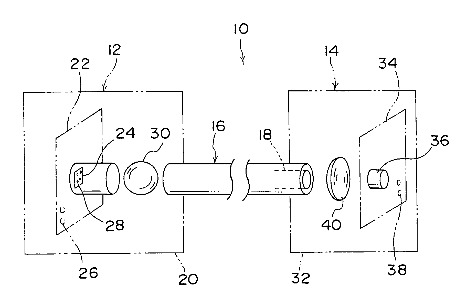 Optical fiber transmission system with a plural emitting point transmitter