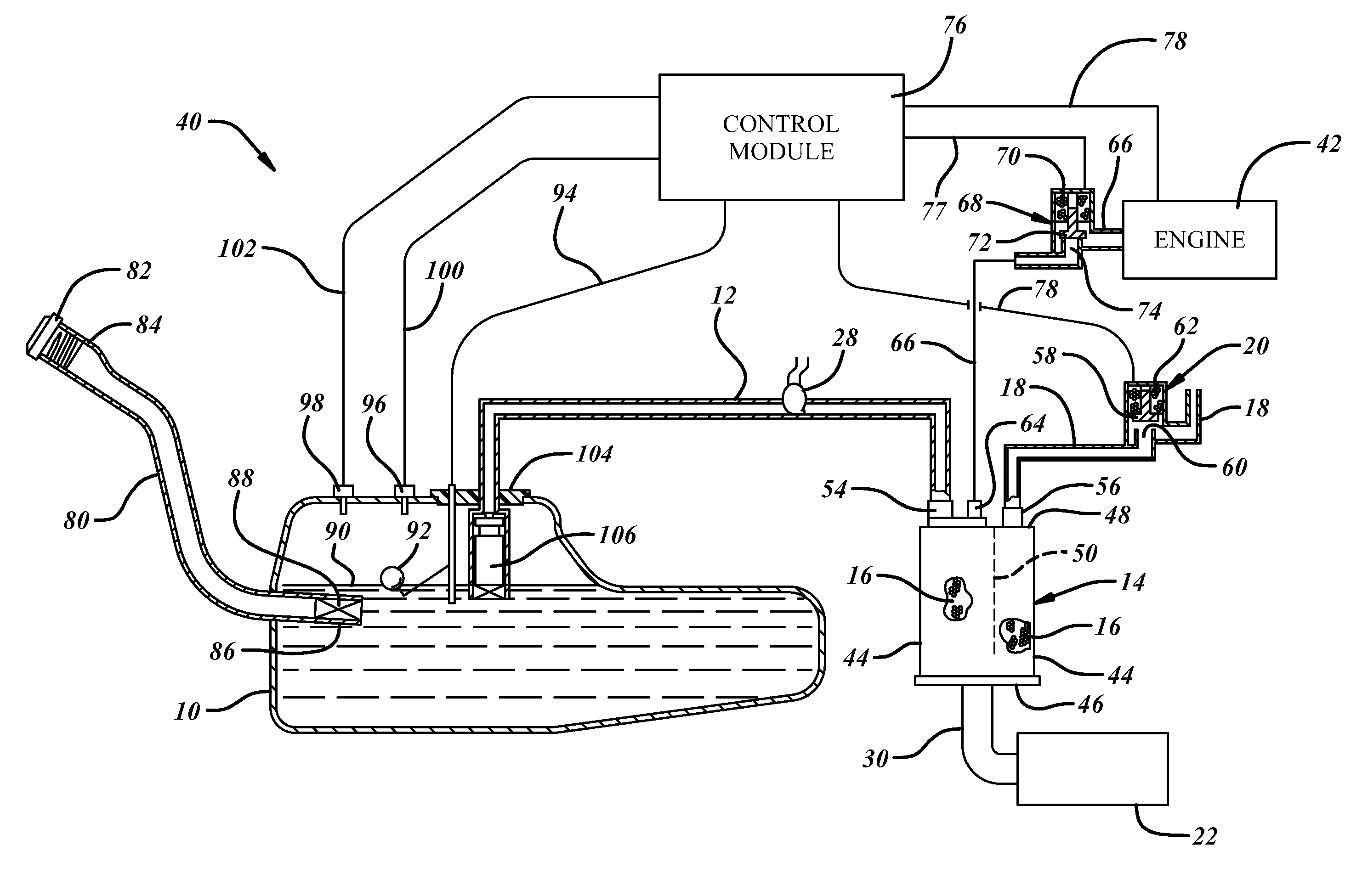 Regeneration of Evaporative Emision Control System for Plug-in Hybrid Vehicle