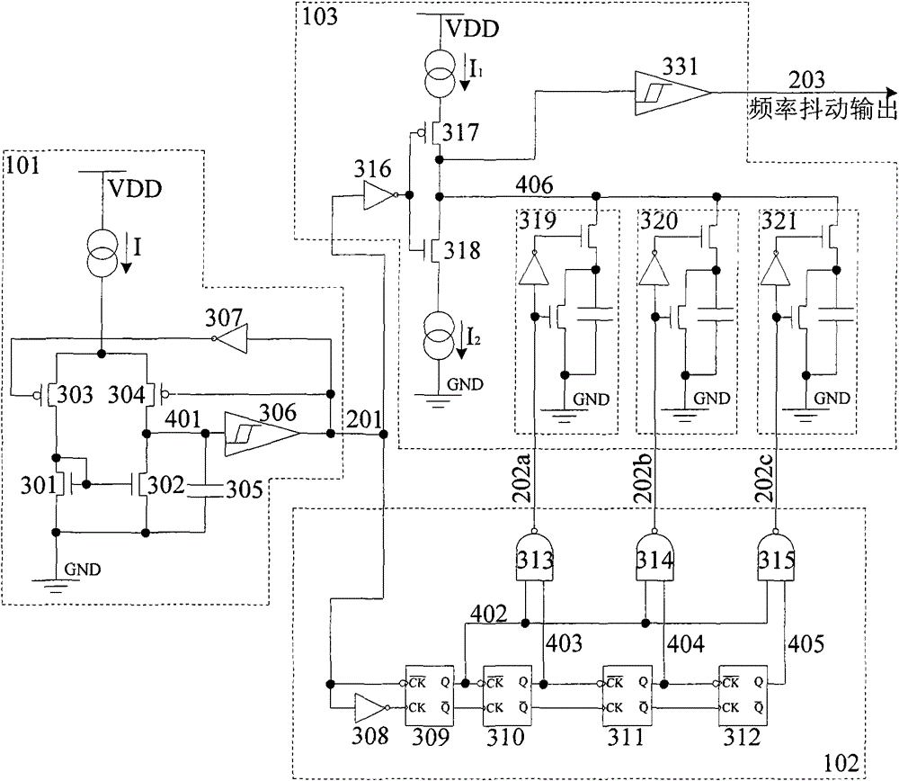 Frequency dithering circuit and frequency dithering method as well as application thereof in switch power supply