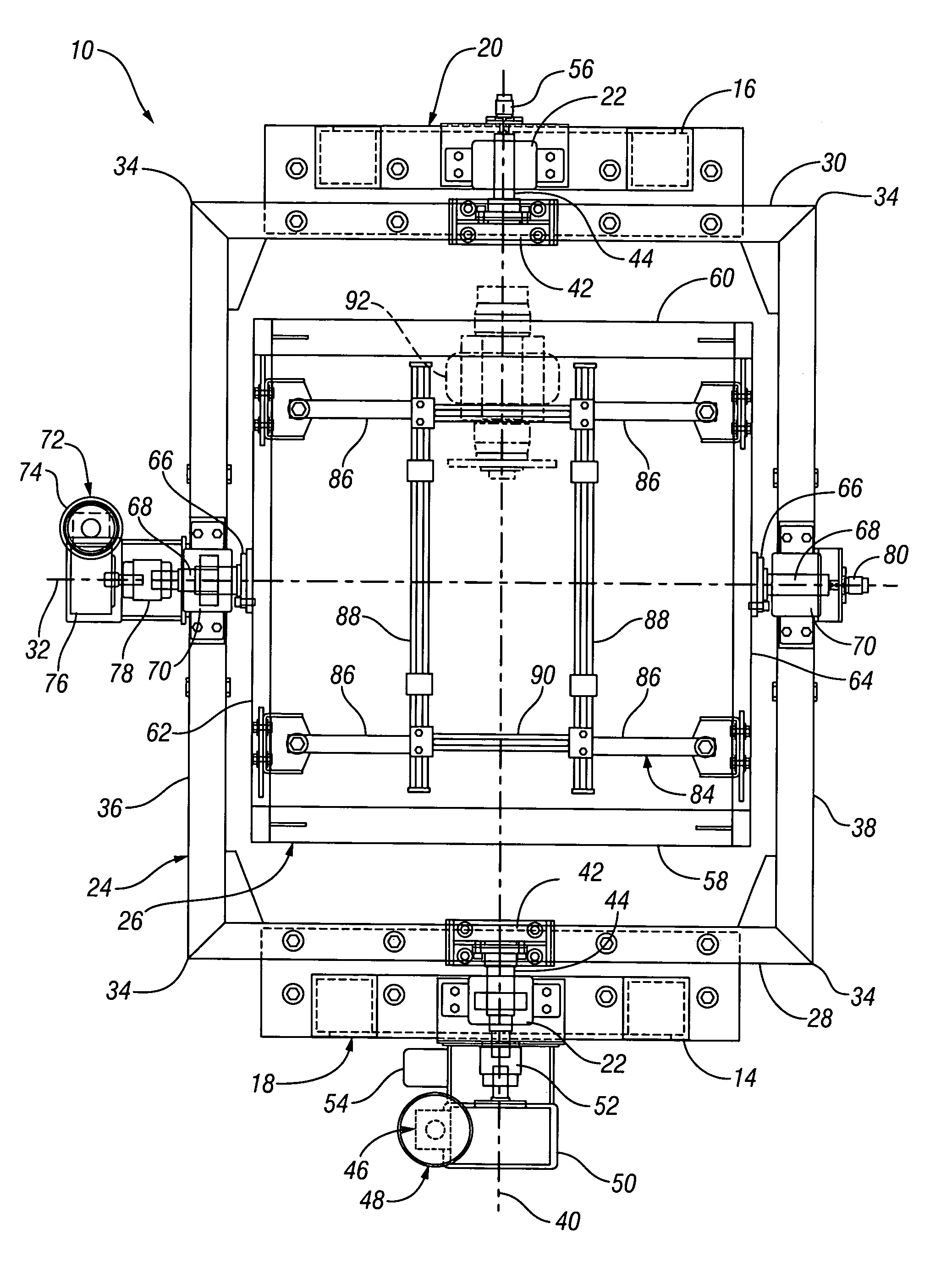 Powertrain dynamic tilt test rig