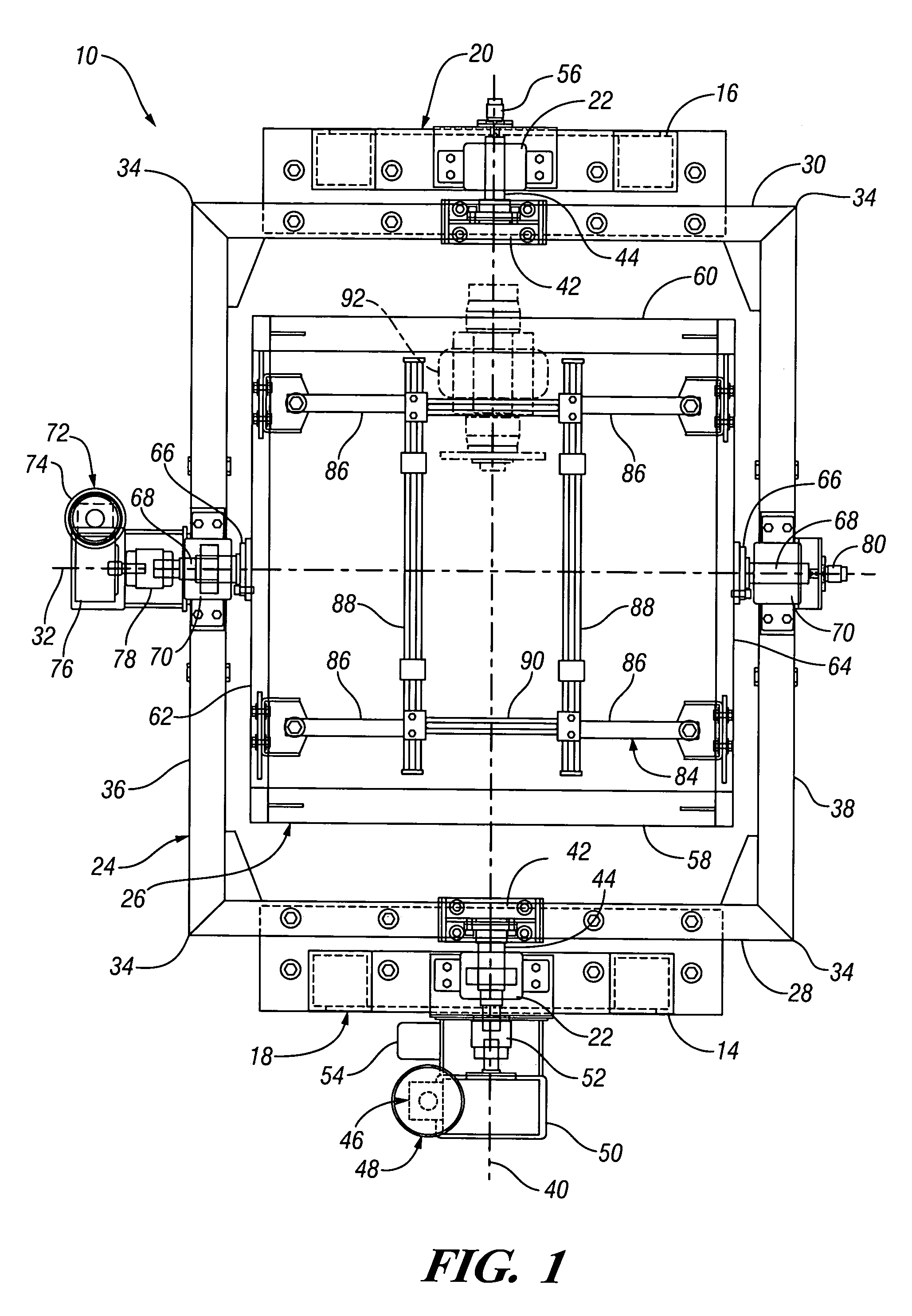 Powertrain dynamic tilt test rig