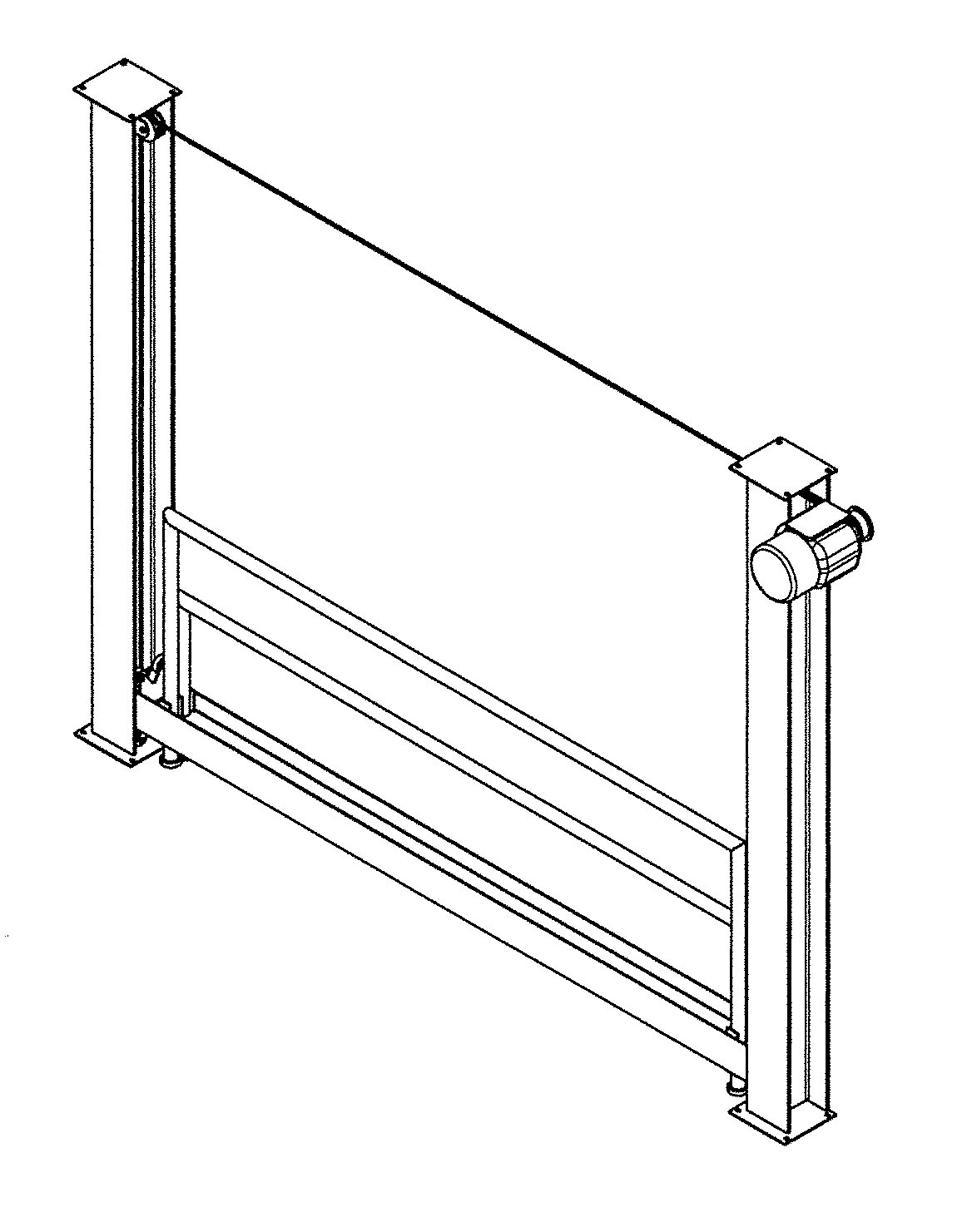 Vehicle parking with automated guided vehicles, vertically reciprocating conveyors and safety barriers