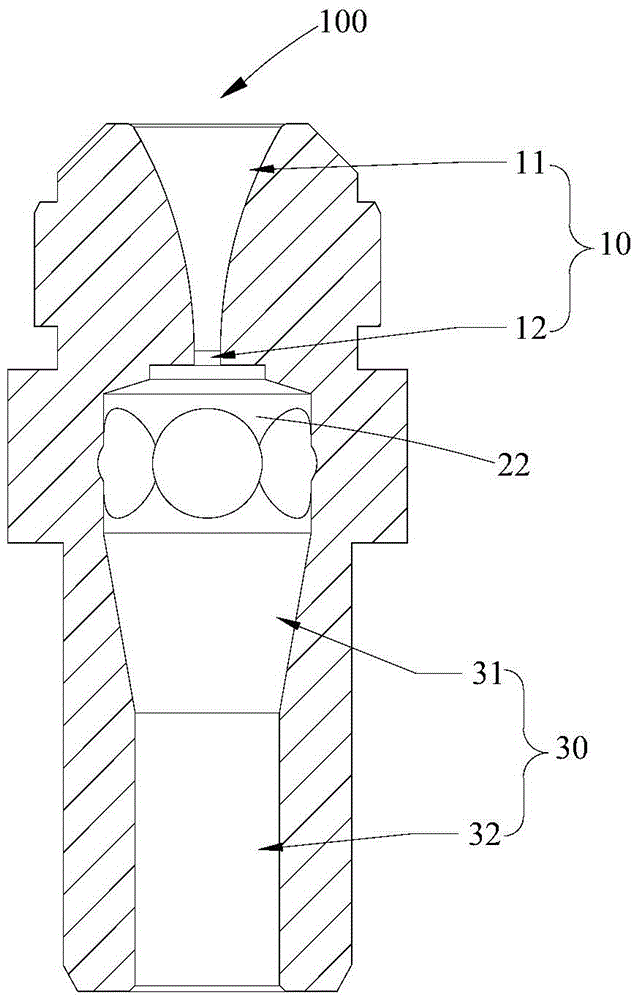 Nozzle for gas burner and gas burner