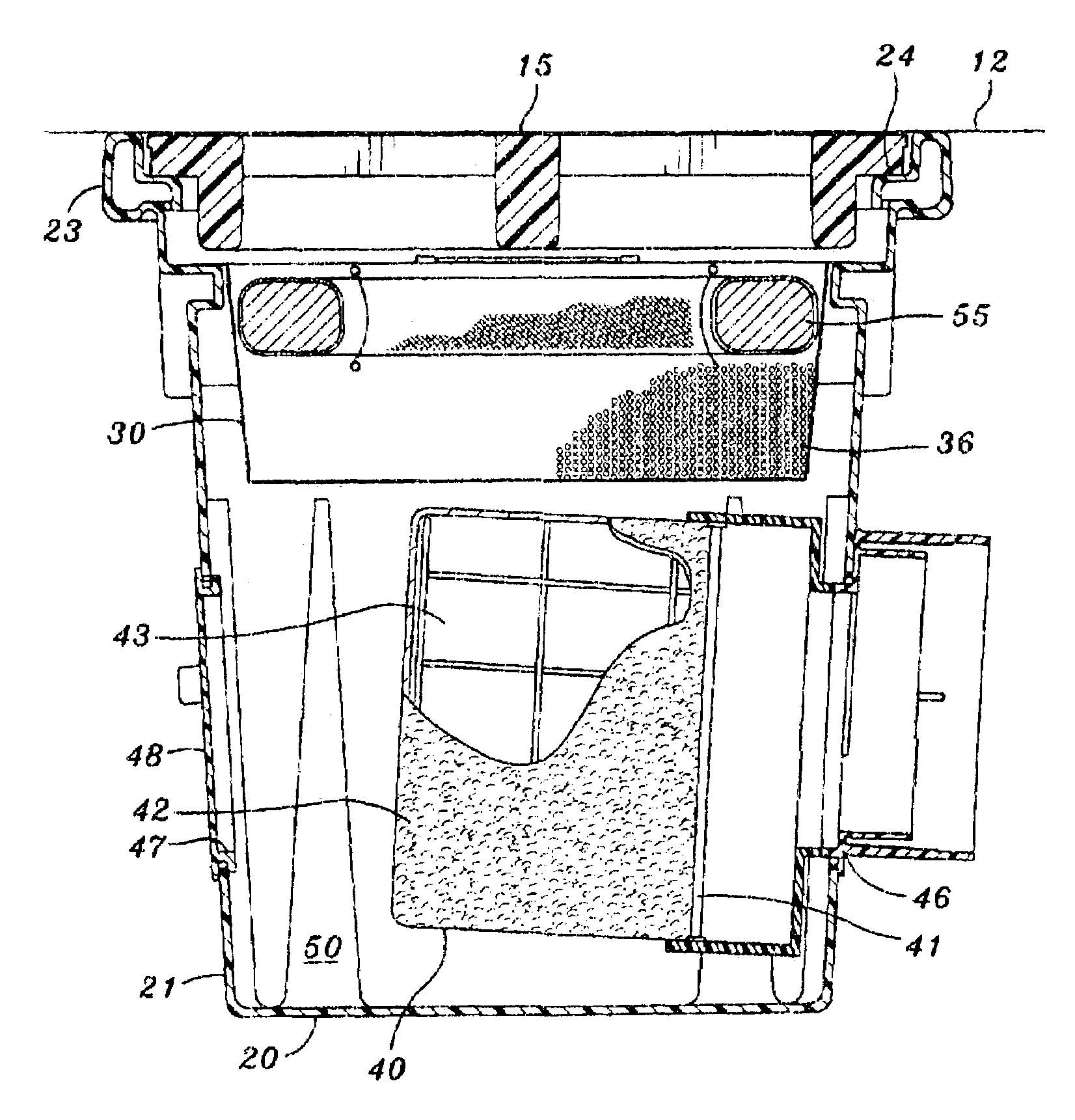 Retention and removal of debris and pollutants from surface water runoff