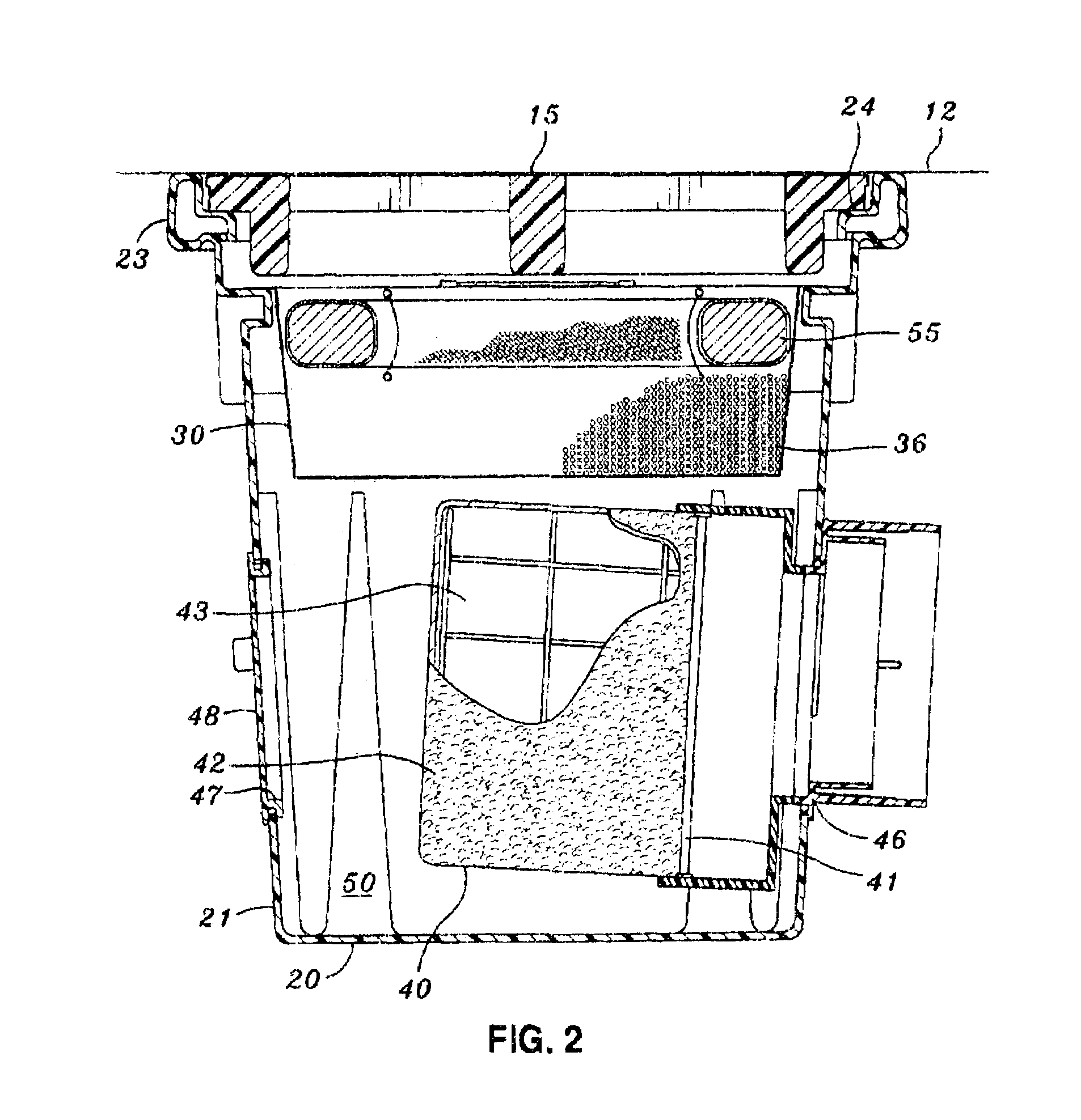 Retention and removal of debris and pollutants from surface water runoff