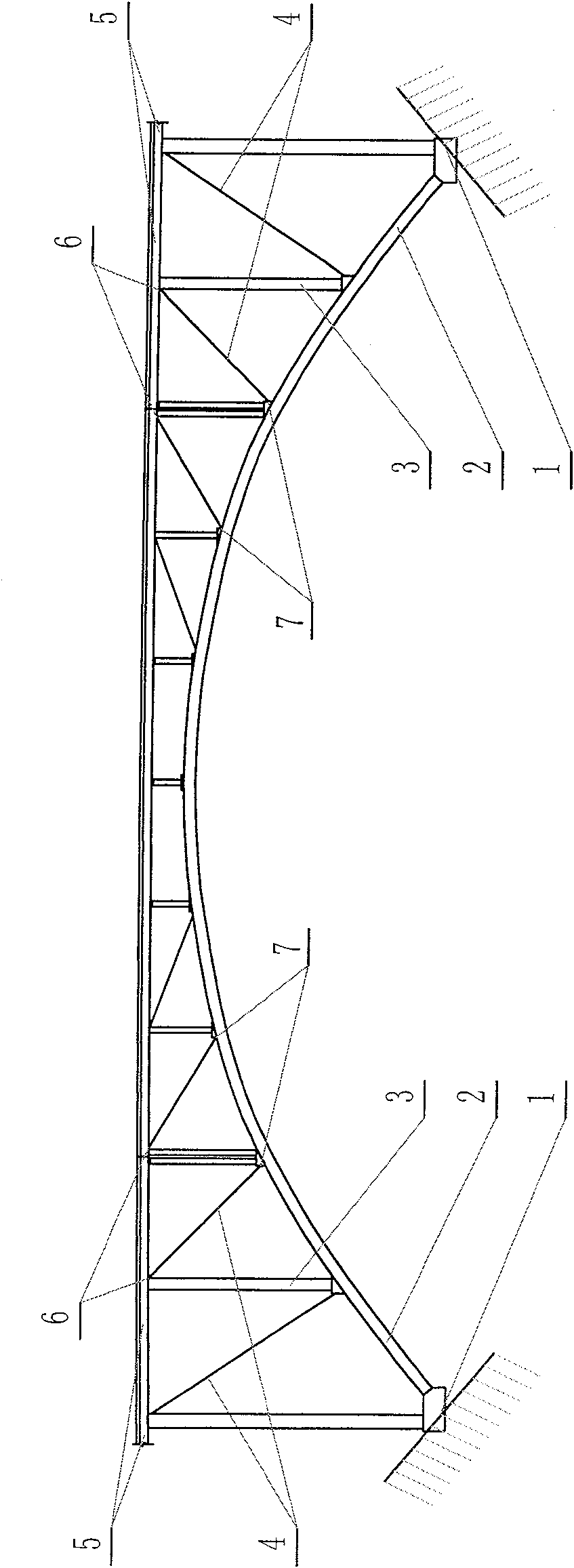 Joist type cable arch bridge structure and its construction method