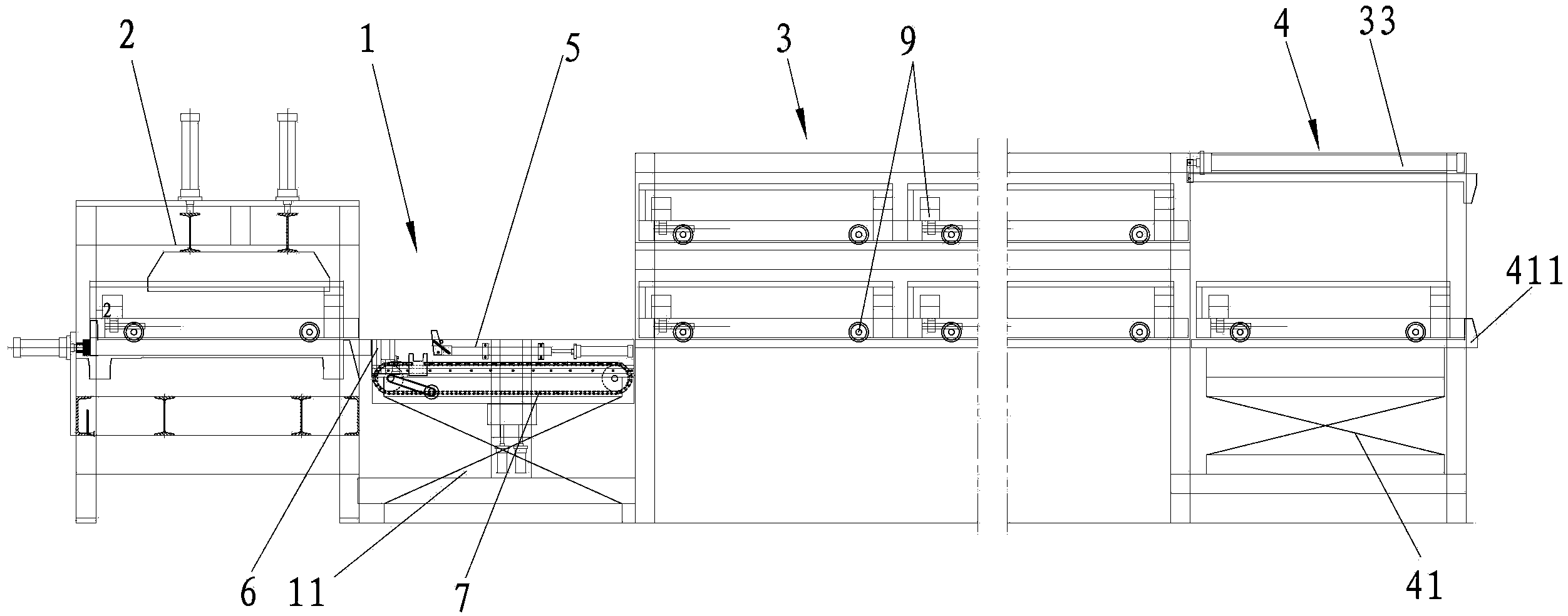 Board combining machine provided with combined board fastening piece circulation pushing and lifting mechanism