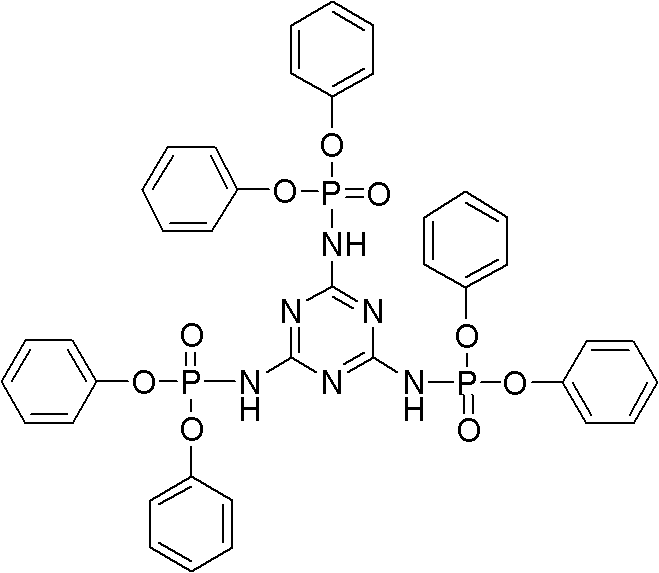 Hexaphenyl phosphate ester melamine salt fire retardant and method for preparing same