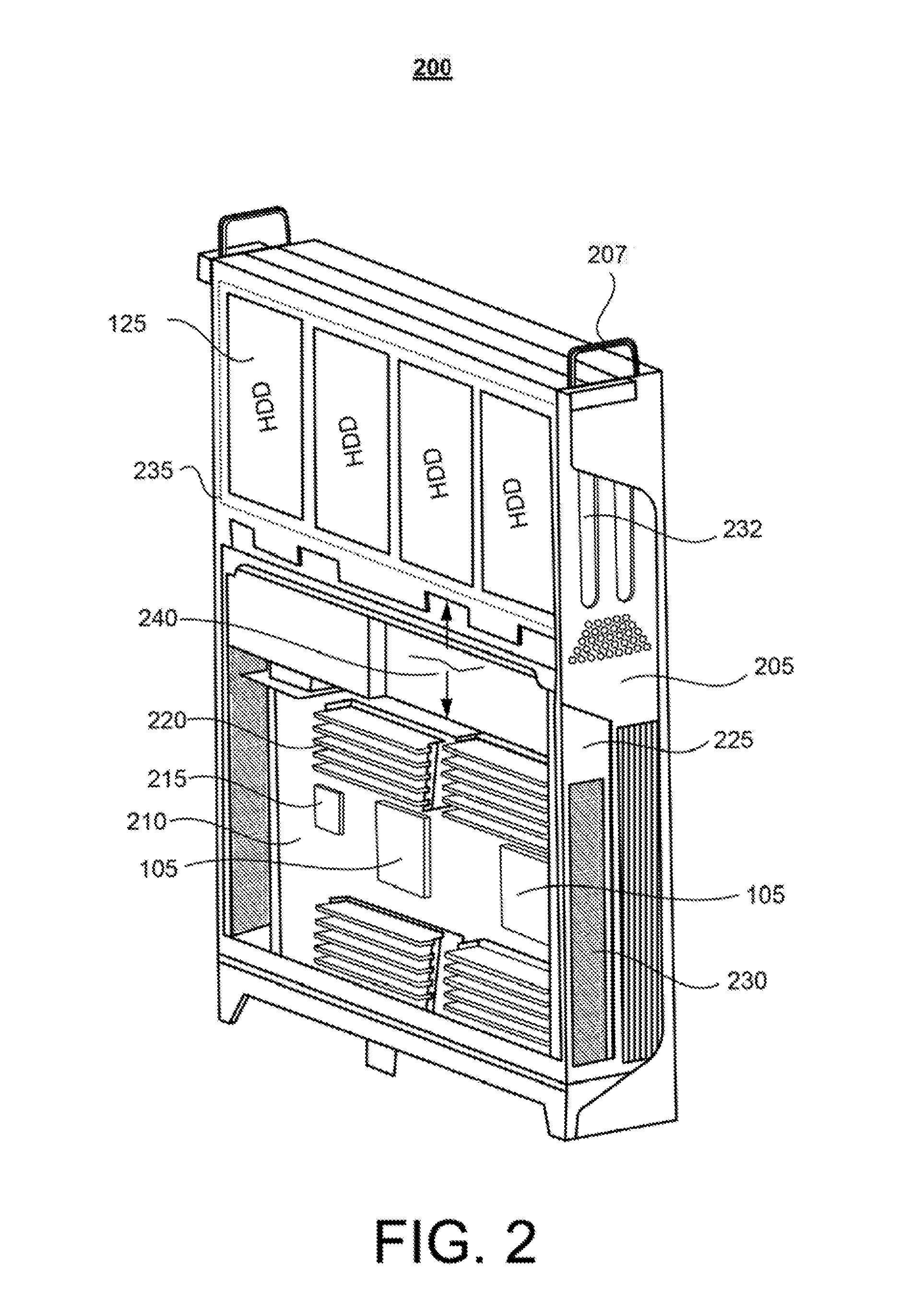 System for cooling hard disk drives using vapor momentum driven by boiling of dielectric liquid