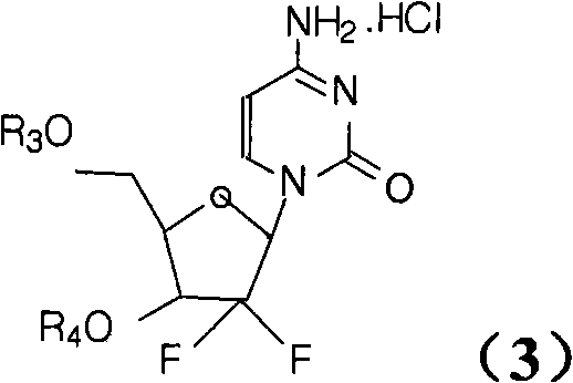 Synthesis process of the industrial production of gemcitabine hydrochloride