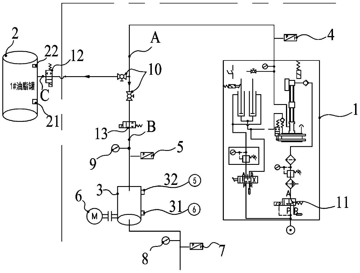 Grease lubrication grease injection system for shield machine and grease lubrication grease injection method for shield machine