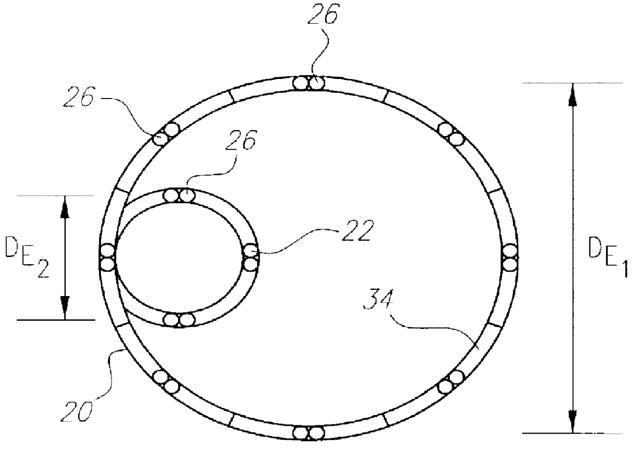 Stent or graft support structure for treating bifurcated vessels having different diameter portions and methods of use and implantation