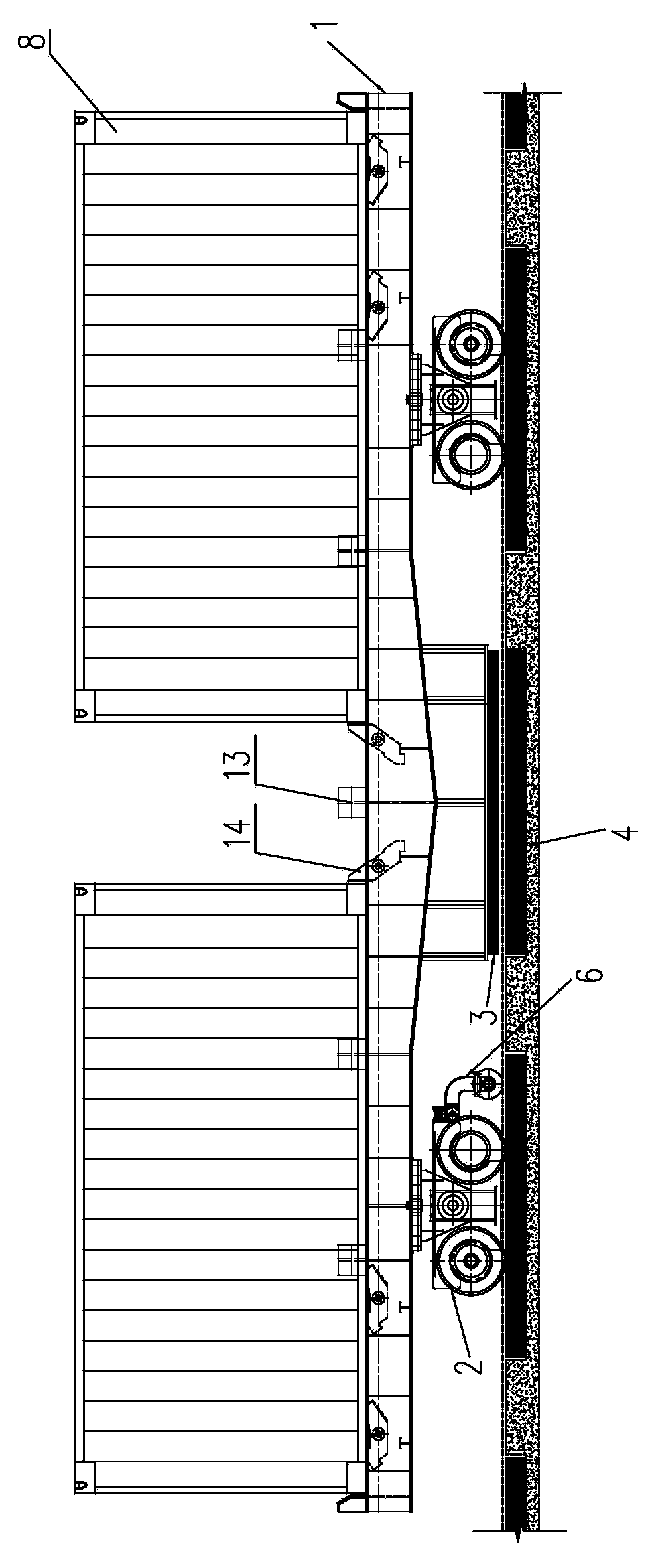 Magnetomotive container transfer vehicle