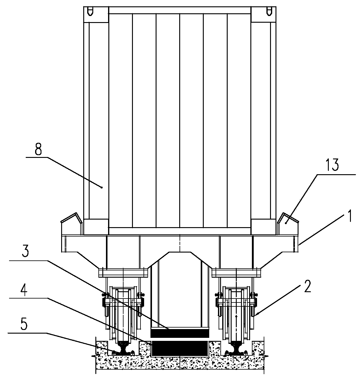 Magnetomotive container transfer vehicle