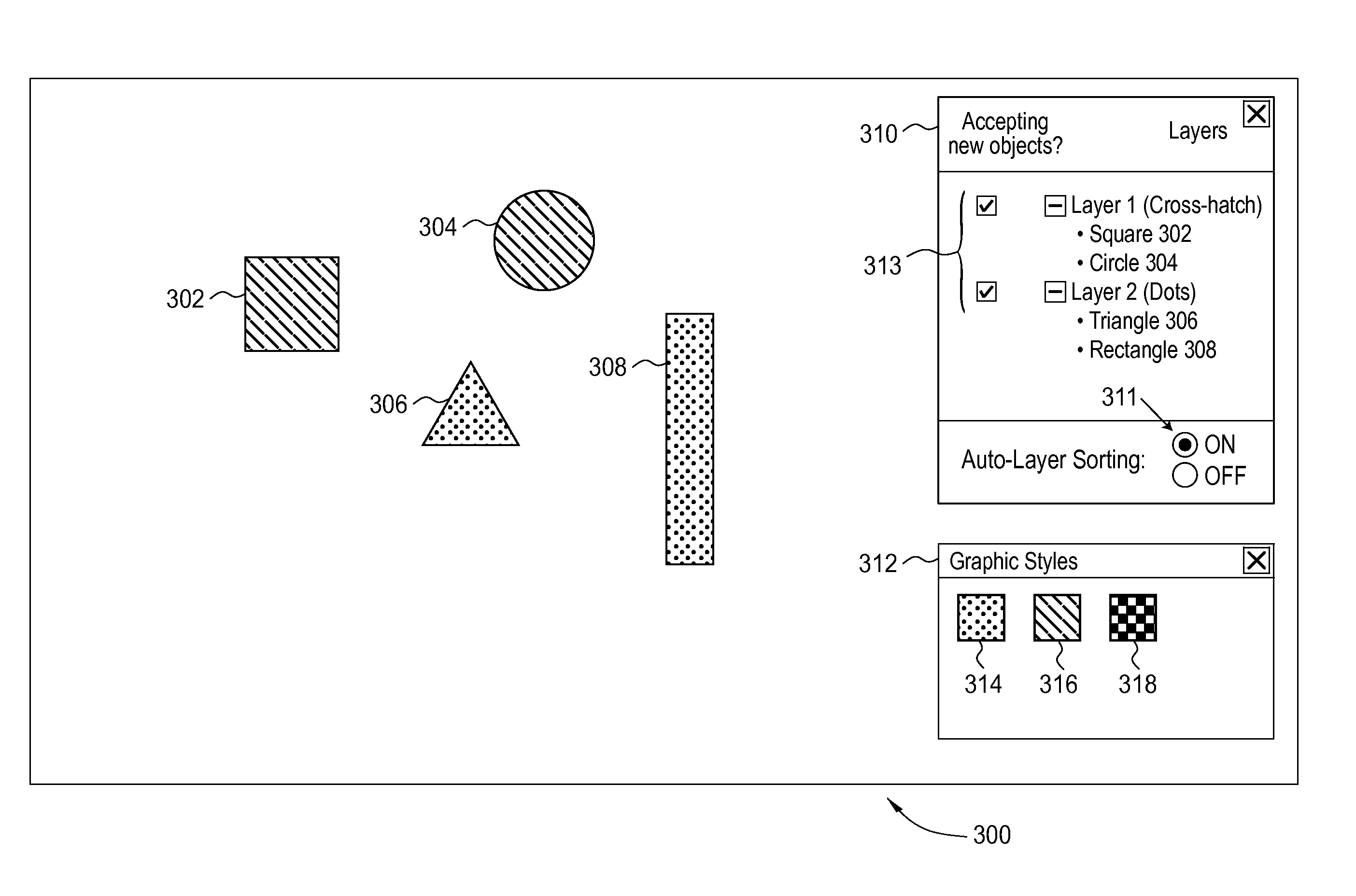 Auto sorting of geometry based on graphic styles