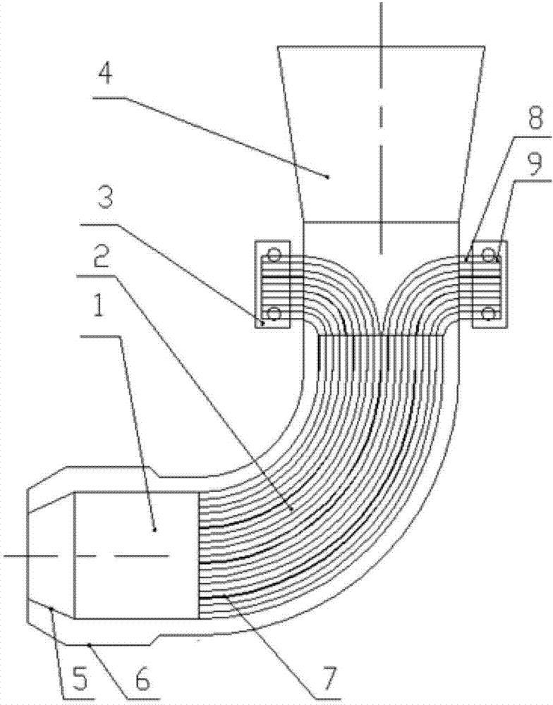 Infrared inhibiting device for smoke extraction of gas turbines of ships