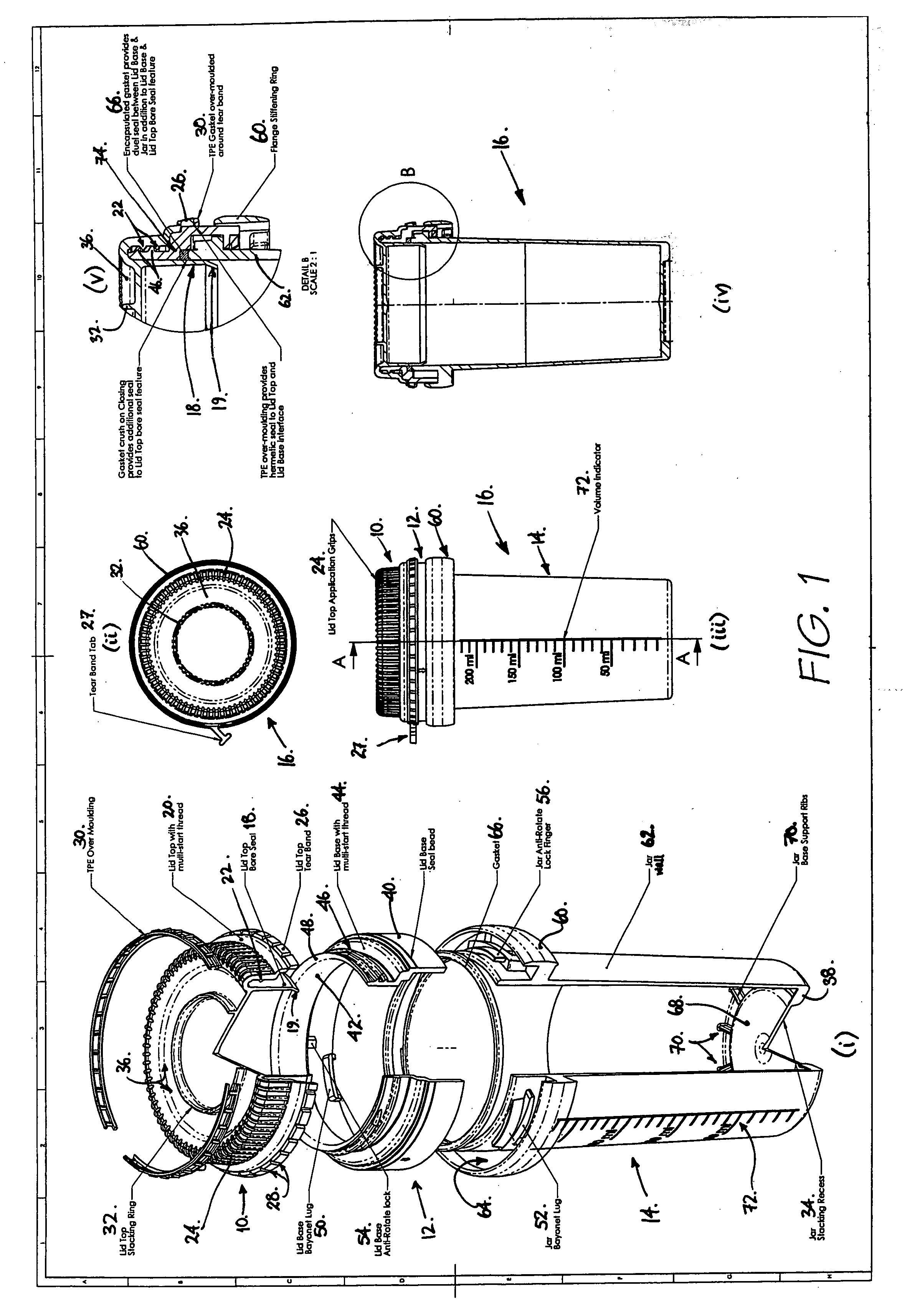 Two-part closure for a container