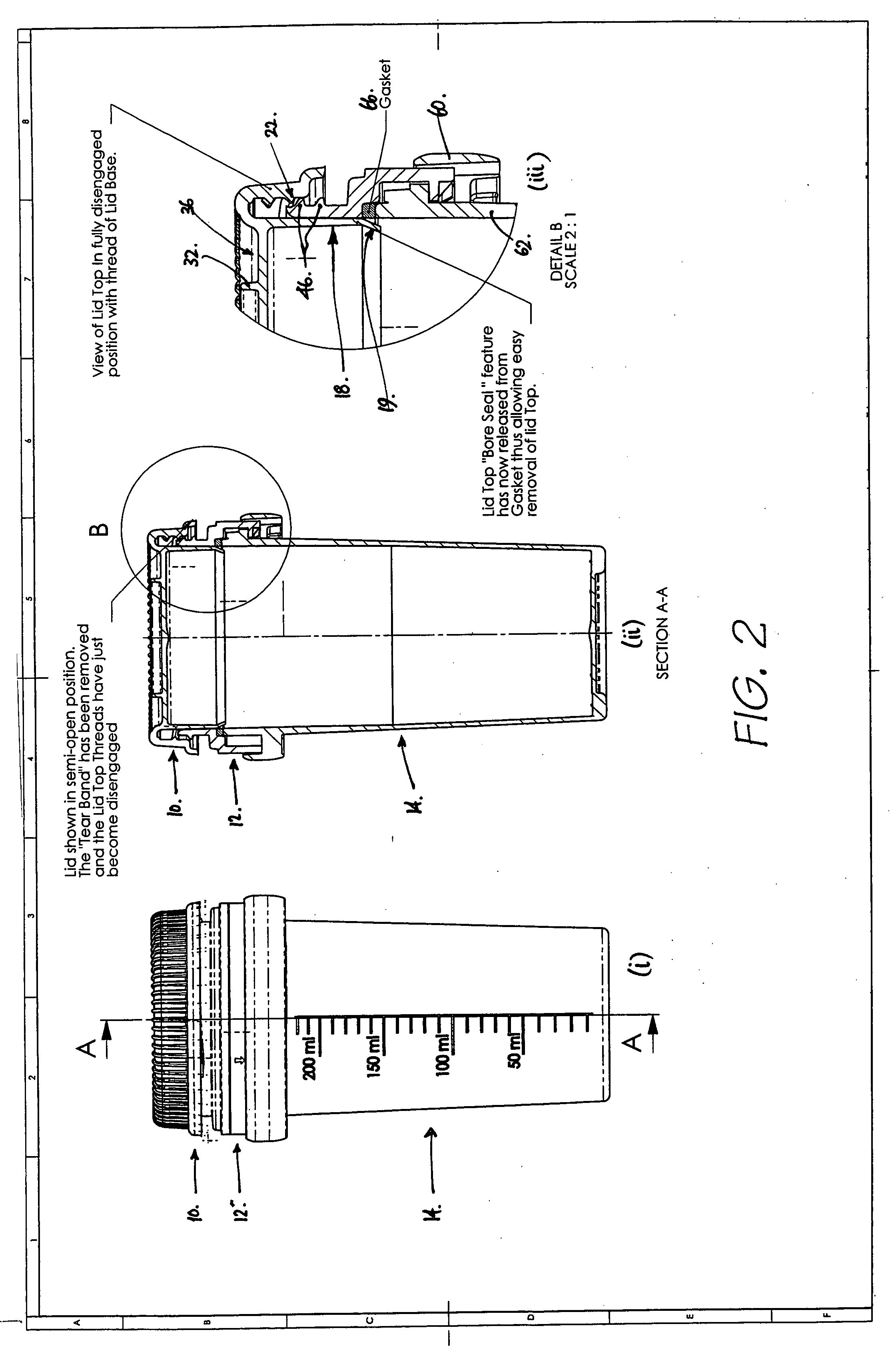 Two-part closure for a container