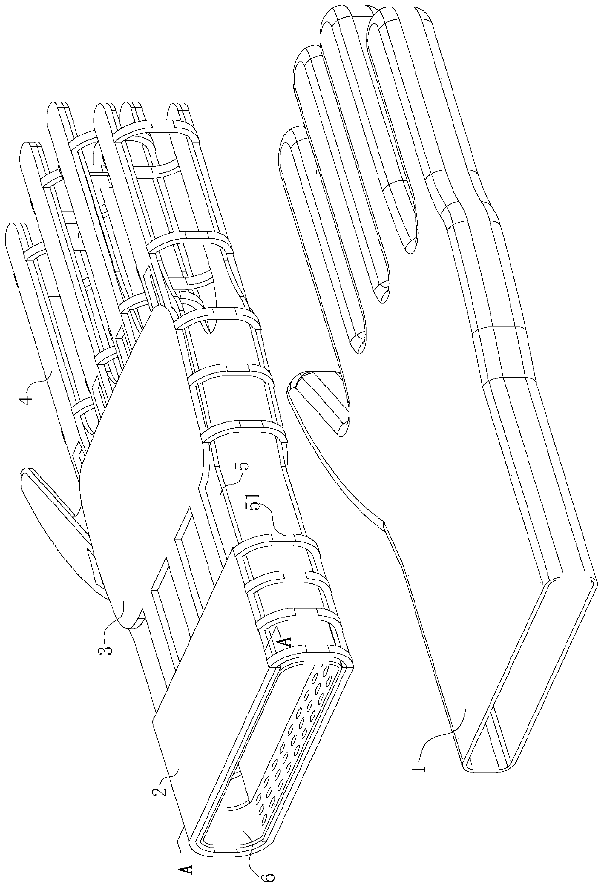 Movement capture glove of virtual human hand reality system and virtual reality system