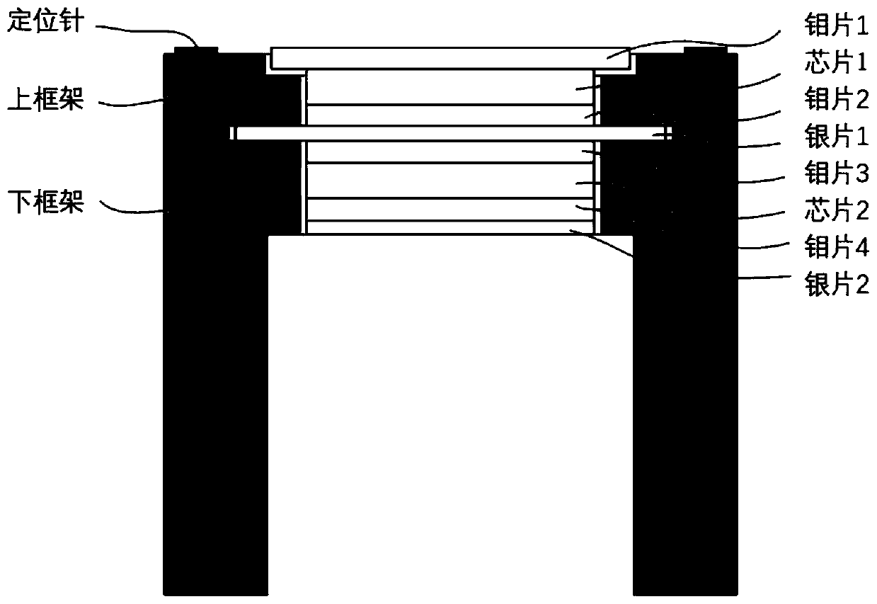 Stacked crimping packaging structure of silicon carbide DSRD