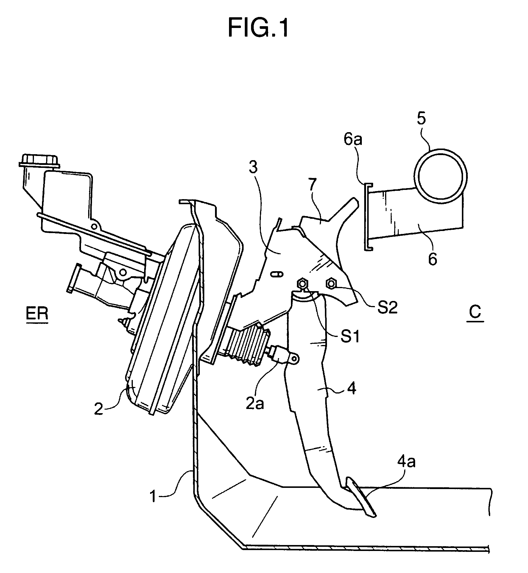 Support structure for control pedal of vehicle