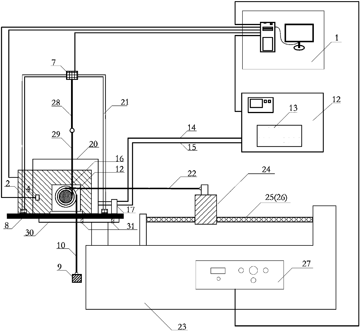 Asphalt rotation shear stress relaxation test apparatus