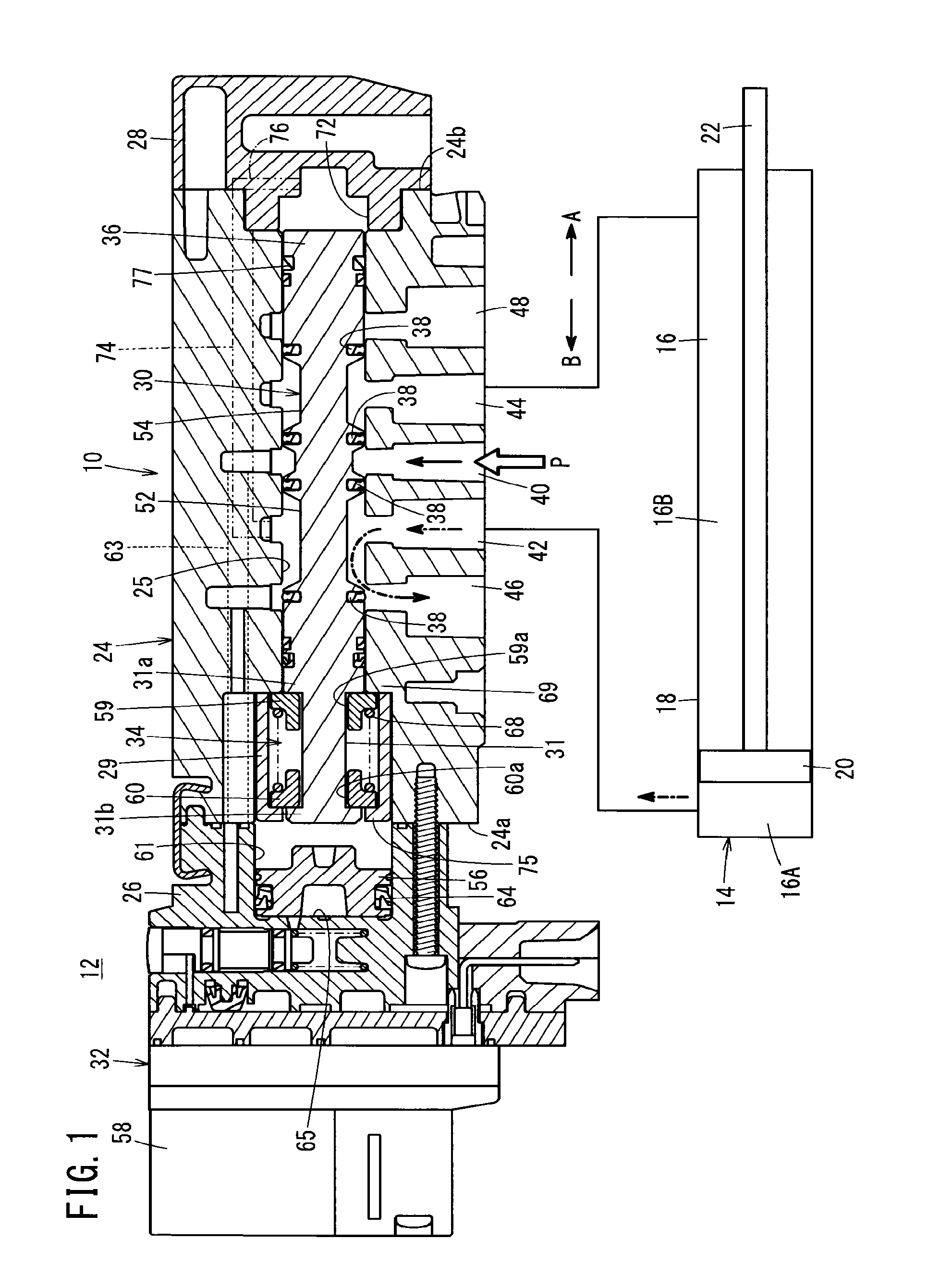 Flow passage switching unit