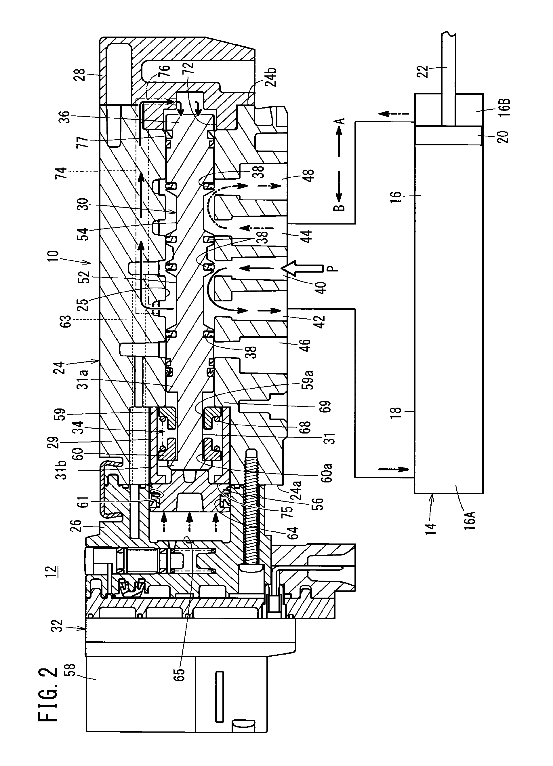 Flow passage switching unit