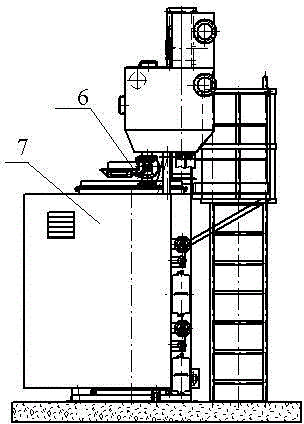 Lifting hook rotating disc type device of shot blasting machine