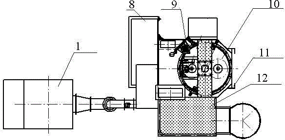 Lifting hook rotating disc type device of shot blasting machine