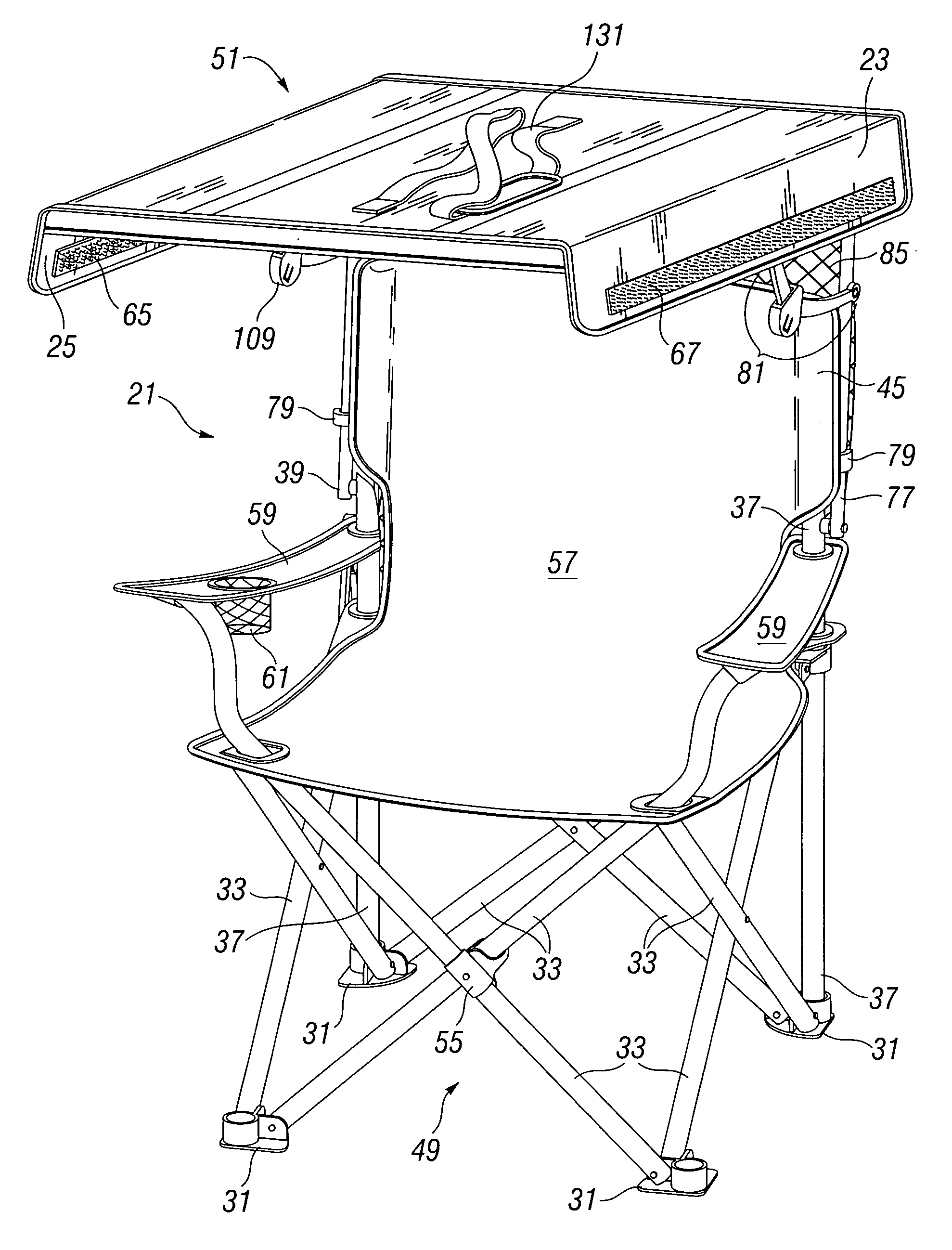 Folding canopy chair