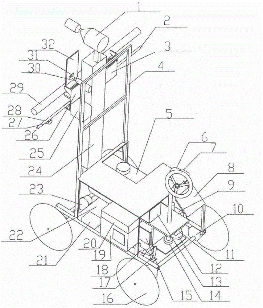 Self-walking greenhouse air curtain type electrostatic spraying vehicle