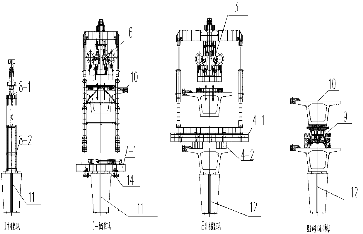 Light rail elevated prefabricated box girder erection construction device and construction method thereof