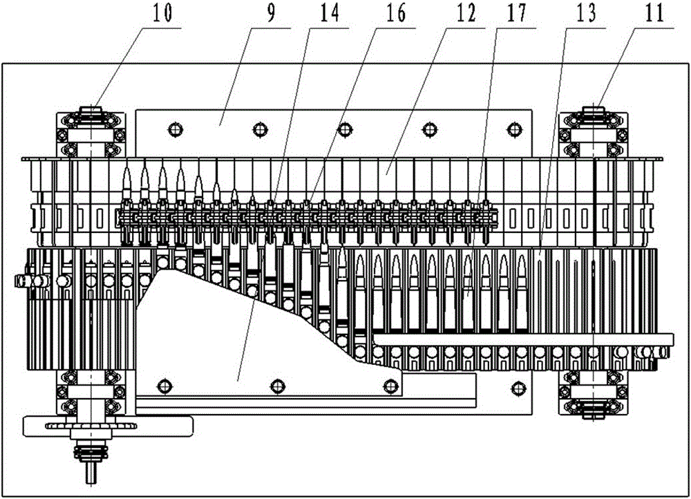 Automatic ammunition belt feeding device for bullets