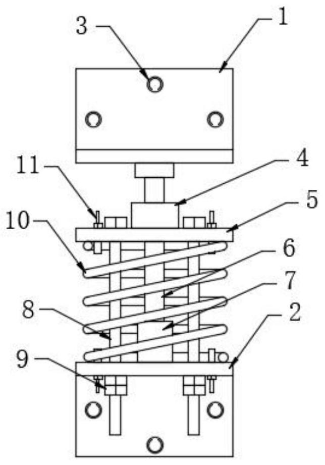 Spring fixing device for shock-absorbing safety cabin and installation method thereof