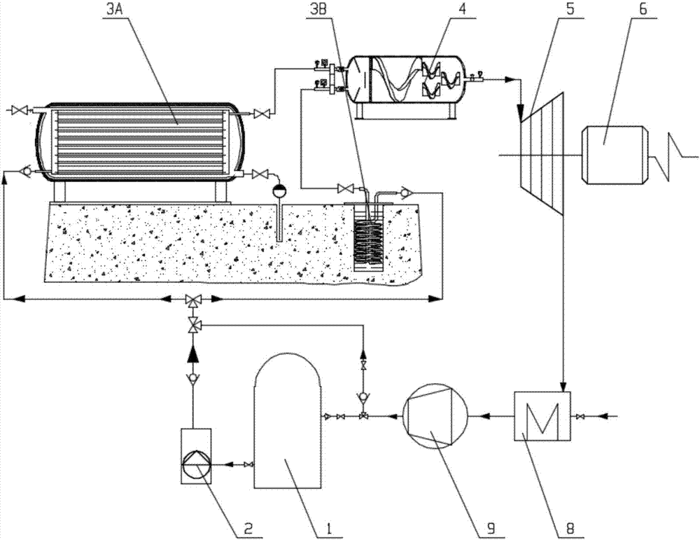 Device system and method for achieving carbon dioxide cyclic power generation through geothermal energy