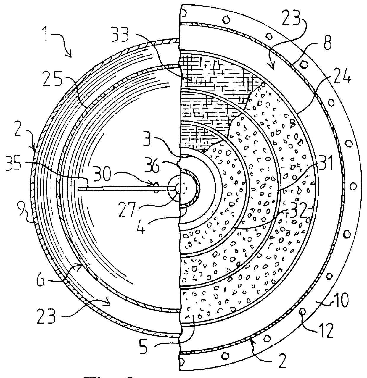 Separator for separating particles from a slurry