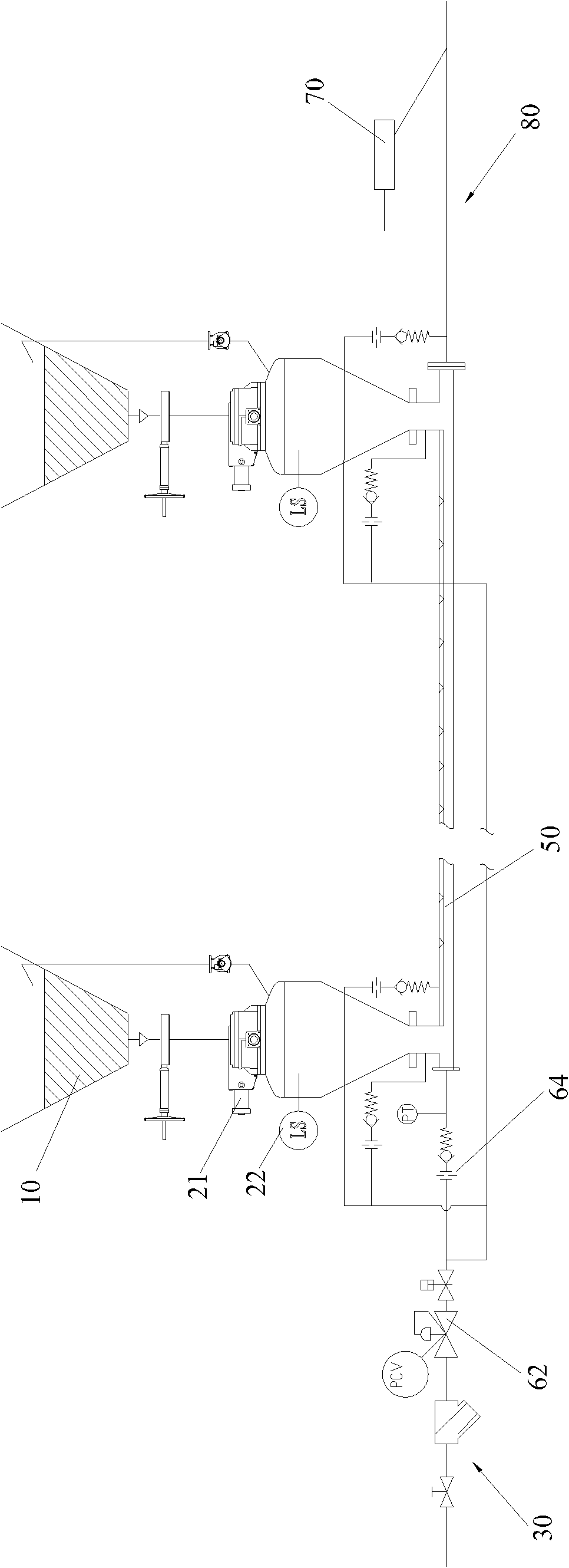 Positive pressure pneumatic conveying system and method