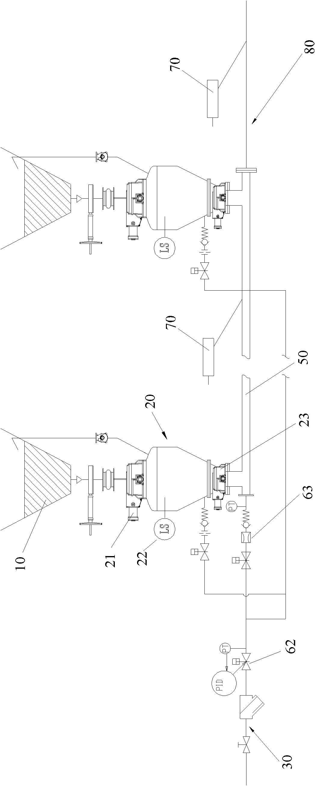 Positive pressure pneumatic conveying system and method