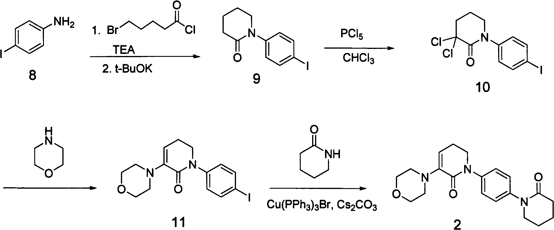 Preparation method for apixaban intermediate