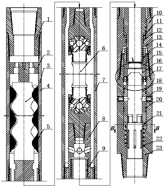 Screw type negative pressure pulse hydraulic oscillator