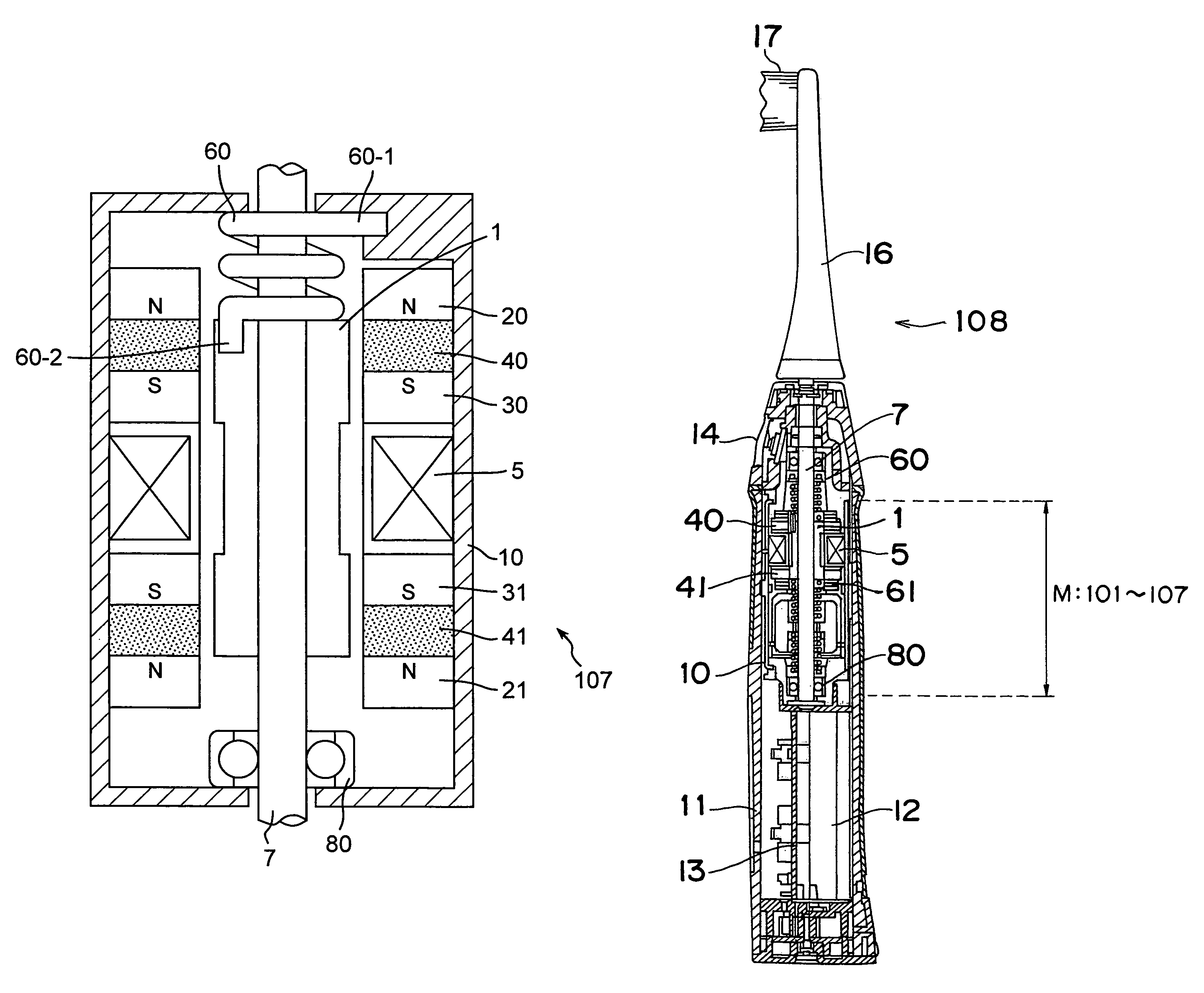 Linear oscillator and electrically driven toothbrush