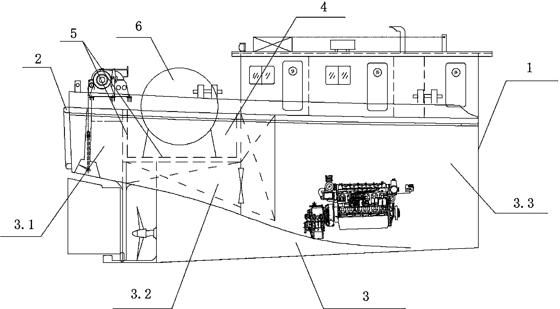 Gas storage tank bearing device for LNG (liquefied natural gas) single-fuel ship