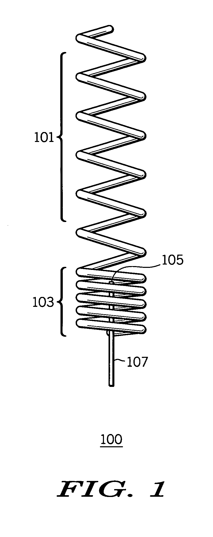 Helical antenna with integrated notch filter