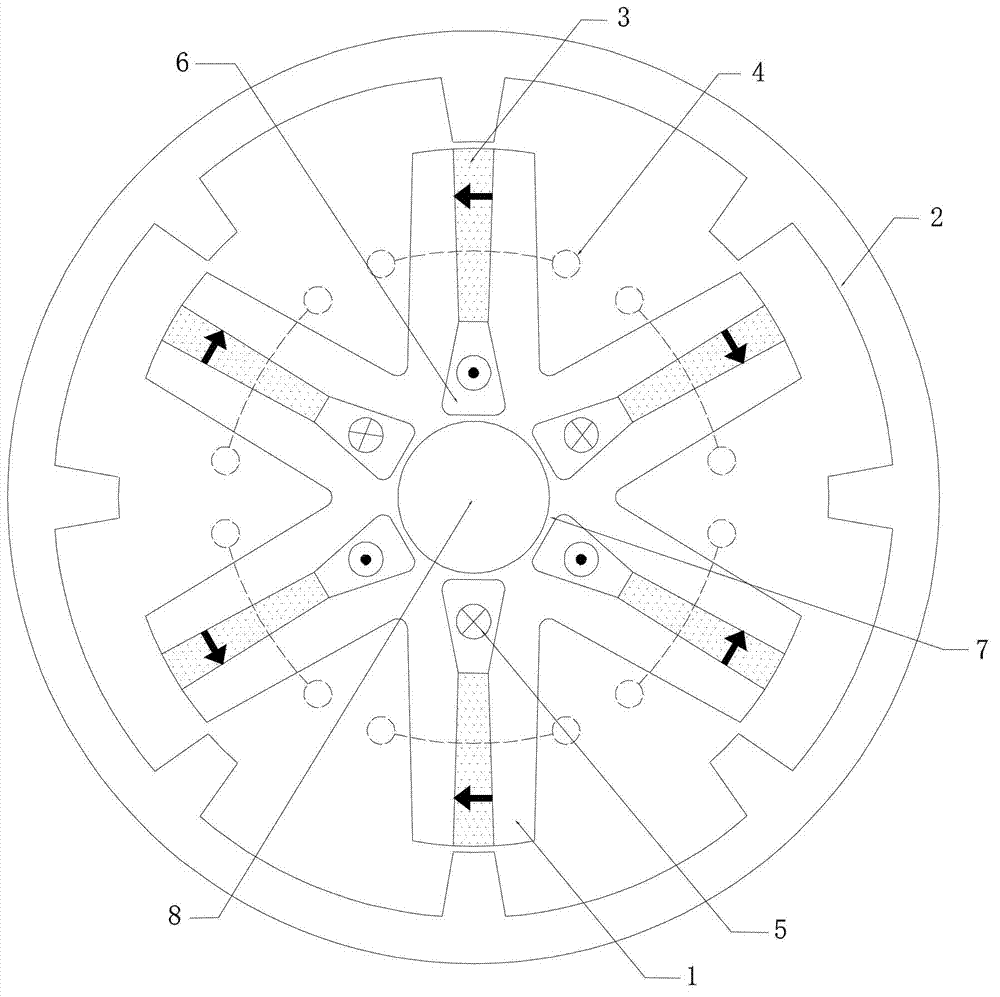 Magnetic flux switching type permanent magnet memory motor