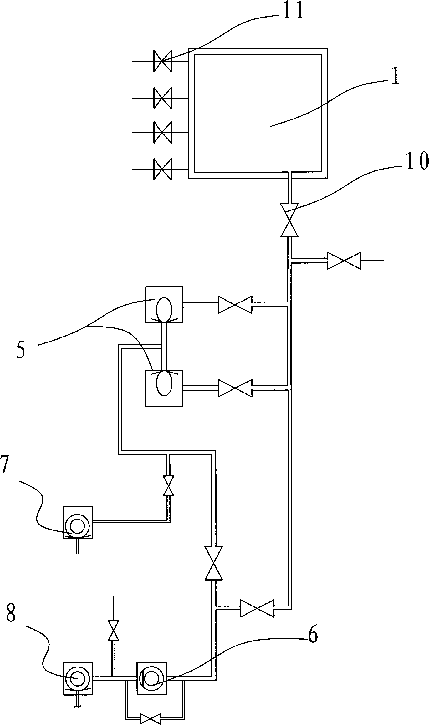 Mid-frequency direct current compound magnetron sputtering device