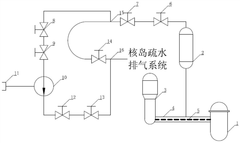 Exhaust device of nuclear island drainage exhaust system of nuclear power station