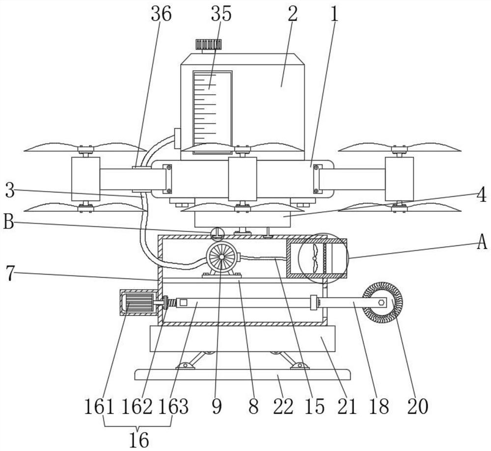 Photovoltaic panel dust removal device based on unmanned aerial vehicle