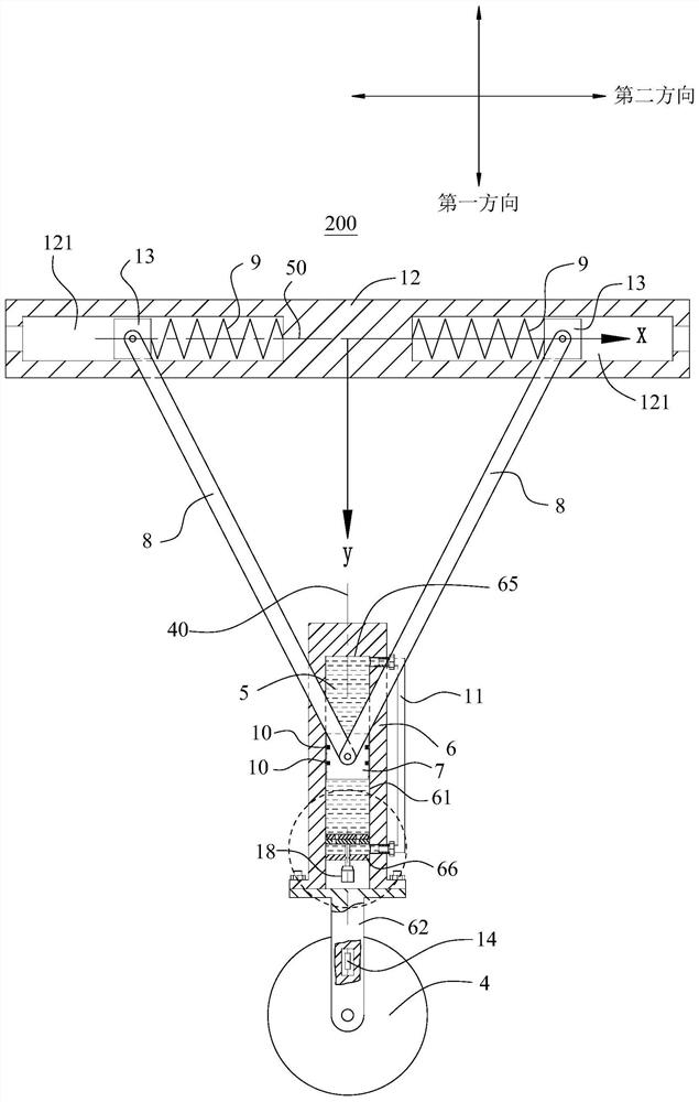 Nonlinear spring-variable damping system with self-adaptive damping function and moving platform system